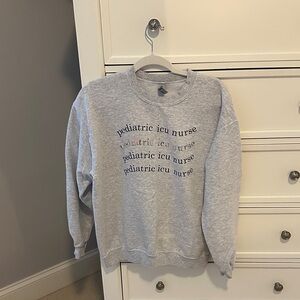 Gray Gildan Pediatric ICU Nurse Sweatshirt